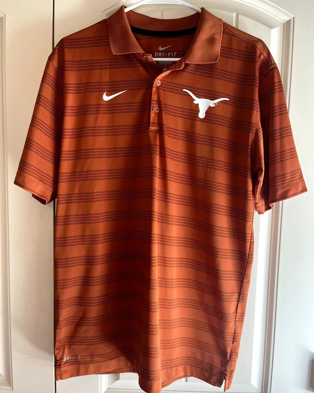 Nike Texas Longhorns Dri-FIT Polo Burnt Orange Striped Men's M
